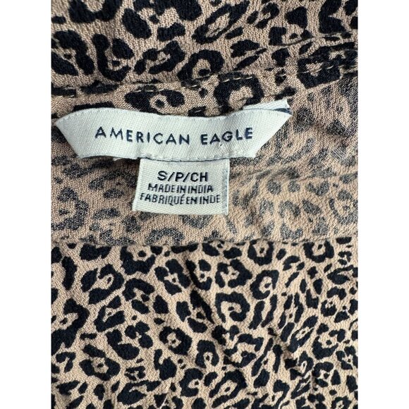 2/$18 SALE! American Eagle Cheetah Romper Womens S‎ Flowy Spaghetti Strap Shorts - Picture 5 of 7